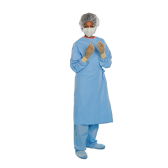 MON938744CS - Halyard - Surgical Gown with Towel AERO BLUE Large Blue Unisex AAMI Level 3 Sterile, 32/CS