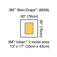 3M Surgical Drape Steri-Drape Large Pouch with Incise Film 30 W X 30 L Inch Sterile, 20/CS