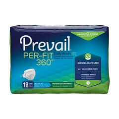 MON886534BG - First Quality - Prevail® Per-Fit 360 Max, Plus Absorbency Winged Brief, Large, (45 to 62), 18/BG