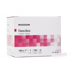 MON1031788BX - McKesson - Hypodermic Needle Without Safety 18 Gauge 1 Inch Length, 100/BX