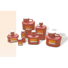 MON159255EA - Medical Action Industries - Multi-purpose Sharps Container SharpStainer® 1-Piece 11H X 10W X 6D Inch 6.2 Quart Red Base Vertical Entry Lid
