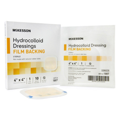 MON882992BX - McKesson - Hydrocolloid Dressing 4 x 4 Square Sterile