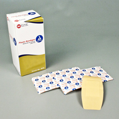 MON681888CS - Dynarex - Adhesive Strip 2 x 4.5 Plastic Rectangle Tan Sterile