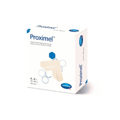 MON1118896EA - Hartmann - Silicone Foam Dressing Proximel 4 X 4 Inch Square Silicone Adhesive Without Border Sterile, 1/ EA