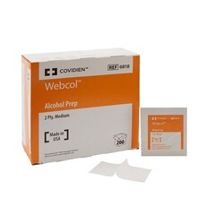 Cardinal Health Webcol™ Alcohol Prep Pad, 70% Isopropyl Alcohol, Individual Packet, Medium, Sterile, 200EA/BX