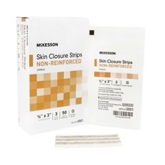 MON876300BX - McKesson - Skin Closure Strip 1/4 x 3 Non-Reinforced Strip Tan