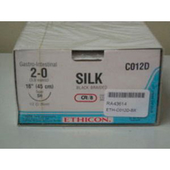 J & J Healthcare Systems Nonabsorbable Suture with Needle Perma-Hand™ Silk SH 1/2 Circle Taper Point Needle Size 2 - 0 Braided