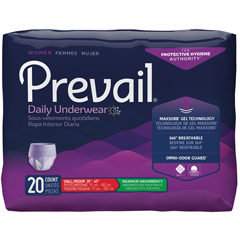 MON889081BG - First Quality - Prevail® for Women Underwear, Moderate Absorbency, Small / Medium, (28 to 40), 20/BG
