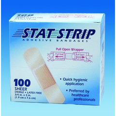 MON197291BX - Dukal - Adhesive Strip American White Cross Stat Strip 1 x 3" Plastic Rectangle Sheer Sterile, 100 EA/BX