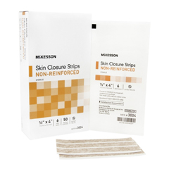 MON876303PK - McKesson - Skin Closure Strip 1/2 x 4 Non-Reinforced Strip Tan