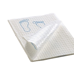 GF Health Procedure Towel Footprint 13-1/2 X 18 Inch White / Blue Footpints NonSterile, 500/CS