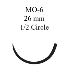 J & J Healthcare Systems Nonabsorbable Suture with Needle Ethibond Polyester MO-6 1/2 Circle Taper Point Needle Size 0 Braided