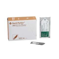 Aspen Surgical Products Surgical Blade Bard-Parker Rib-Back Carbon Steel No. 10 Sterile Disposable Individually Wrapped, 50 EA/BX