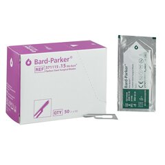 Aspen Surgical Products Surgical Blade Bard-Parker Rib-Back Carbon Steel No. 15 Sterile Disposable Individually Wrapped, 50 EA/BX
