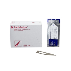 Aspen Surgical Products Surgical Blade Bard-Parker Stainless Steel No. 11 Sterile Disposable Individually Wrapped, 50 EA/BX
