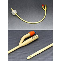 MON803102EA - Amsino International - Foley Catheter AMSure 2-Way 30 cc Balloon 16 Fr. Silicone Coated Latex