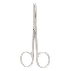 Integra LifeSciences Strabismus Scissors Miltex&reg; 4 Inch Length OR Grade German Stainless Steel NonSterile Finger Ring Handle Straight Blunt Tip / Blunt Tip, 1/EA