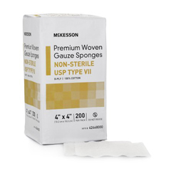 MON1043631PK - McKesson - USP Type VII Gauze Sponge Cotton Gauze 8-Ply 4 X 4 Square NonSterile