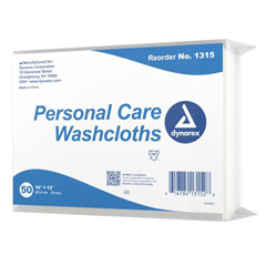 MON837502CS - Dynarex - Washcloth 10 x 13 White Disposable