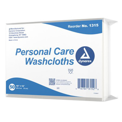 MON837502BG - Dynarex - Washcloth 10 x 13 White Disposable