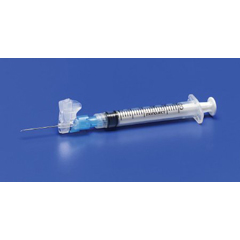 MON457065CS - Cardinal Health - Syringe with Hypodermic Needle Magellan 3 mL 21 Gauge 1-1/2 Inch Attached Needle Sliding Safety Needle, 50EA/BX, 8BX/CS