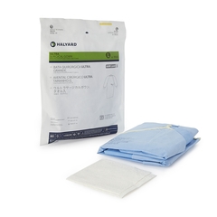 Halyard Non-Reinforced Surgical Gown with Towel ULTRA Large Blue Sterile AAMI Level 3 Disposable, 32/CS