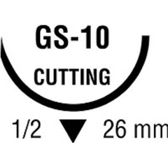 Covidien Absorbable Suture with Needle Polysorb™ Polyester GS -10 1/2 Circle Reverse Cutting Needle Size 2 - 0 Braided