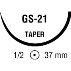 Covidien Absorbable Suture with Needle Polysorb™ Polyester GS -21 1/2 Circle Taper Point Needle Size 2 - 0 Braided