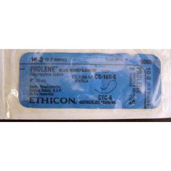 J & J Healthcare Systems Nonabsorbable Suture with Needle Prolene™ Polypropylene CS160-6 1/2 Circle / 1/4 Circle Opthalmic Spatula Needle Size 10-0 Monofilament, 12/BX