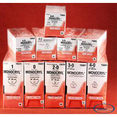 J & J Healthcare Systems Absorbable Suture with Needle Monocryl™ Poliglecaprone CT-1 1/2 Circle Taper Point Needle Size 2 - 0 Monofilament