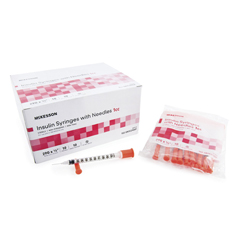 MON942672CS - McKesson - Insulin Syringe with Needle, 100 EA/BX, 5BX/CS