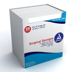 MON771740BX - Dynarex - Gauze Sponge Cotton 8-Ply 4 x 4 Square