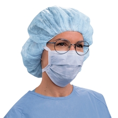 Halyard Surgical Mask Anti-fog Foam Pleated Tie Closure One Size Fits Most Blue NonSterile Not Rated, 300 EA/CS