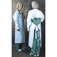 MON412663CT - Busse Hospital Disposables - Impervious Gown One Size Fits Most Polyethylene Blue Adult, 15EA/BX 5BX/CT