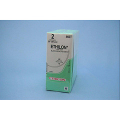 J & J Healthcare Systems Nonabsorbable Suture with Needle Ethilon™ Nylon LR 3/8 Circle Reverse Cutting Needle Size 2 Monofilament, 24/BX