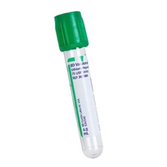 BD Vacutainer Venous Blood Collection Tube Plasma Tube Lithium Heparin 13mm x 75 mm 4 mL Green BD Hemogard Closure Plastic Tube, 1000 EA/CS