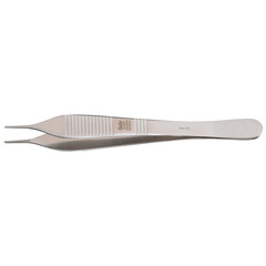 Integra LifeSciences Suture Forceps Adson 4-3/4 Inch Length Surgical Grade Stainless Steel NonSterile NonLocking Thumb Handle Straight Serrated Tip