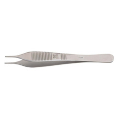 Integra LifeSciences Tissue Forceps Miltex&reg; Adson 4-3/4 Inch Length OR Grade German Stainless Steel NonSterile NonLocking Thumb Handle Straight Smooth Tips with 1 X 2 Teeth