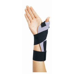 DJO Thumb Splint ThumbSPICA&reg; Abducted Thumb Volara Foam Right Hand Black / Gray One Size Fits Most