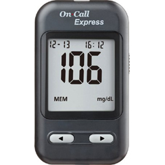 MON962516CS - Acon Labs - Blood Glucose Meter Kit On Call® Express 4 Seconds Stores Up To 300 Results No coding, 4/BX, 6BX/CS
