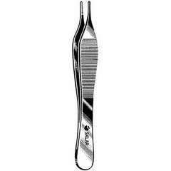 Sklar Dressing Forceps Sklar&reg; Adson-Ewald 4-3/4 Inch Length OR Grade Stainless Steel NonSterile NonLocking Thumb Handle Straight Serrated Tips