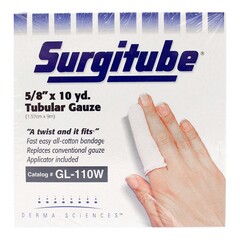 Gentell Tubular Retainer Dressing Surgitube&reg; Cotton 5/8 Inch X 10 Yard Size 1 White Small Finger / Toe NonSterile