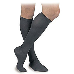 MON824265PR - BSN Medical - Mens Activa Knee-High Dress Compression Socks, Large, 15-20 mmHg, Closed Toe, Ribbed, Black