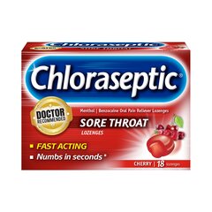 Procter & Gamble Chloraseptic&reg; Sore Throat Relief, 1.4% Strength Lozenge, 18 per Box