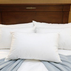 MON1125096DZ - Royal Blue - Bed Pillow Medium 20 X 26 Inch White Reusable, 1 Dozen