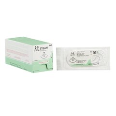 J & J Healthcare Systems Nonabsorbable Suture with Needle Ethilon Nylon FS 3/8 Circle Reverse Cutting Needle Size 2 - 0 Monofilament, 12 per Box