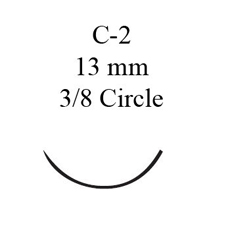 J & J Healthcare Systems Nonabsorbable Suture with Needle Ethilon™ Nylon C-2 3/8 Circle Reverse Cutting Needle Size 6 - 0 Monofilament