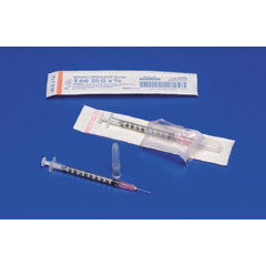 MON414593CS - Covidien - Tuberculin Syringe with Needle Monoject® 1 mL 26 Gauge 3/8 Detachable Needle Without Safety, 100/BX, 5BX/CS