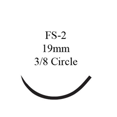 J & J Healthcare Systems Nonabsorbable Suture with Needle Perma-Hand™ Silk FS-2 3/8 Circle Reverse Cutting Needle Size 4 - 0 Braided