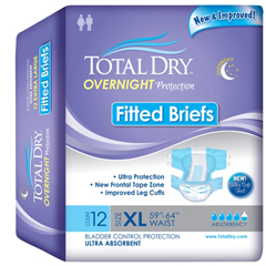 MON1102674BG - Secure Personal Care Products - Adult Incontinent Brief Total Dry Tab Closure X-Large Disposable Heavy Absorbency, 12/BG